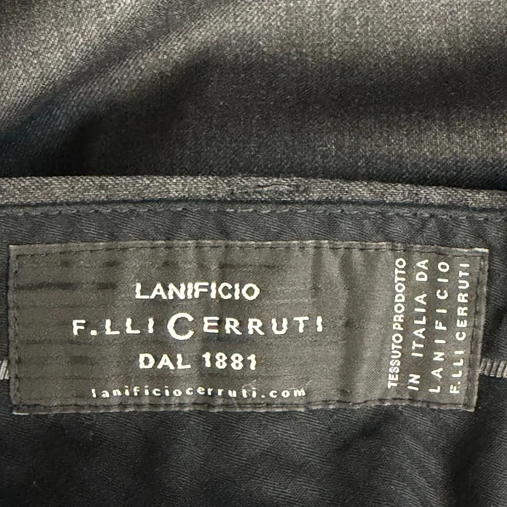 Banana Republic Dress Pants Men 35x32 LANIFICIO CERRUTI Wool Flat Front Charcoal